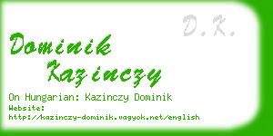 dominik kazinczy business card